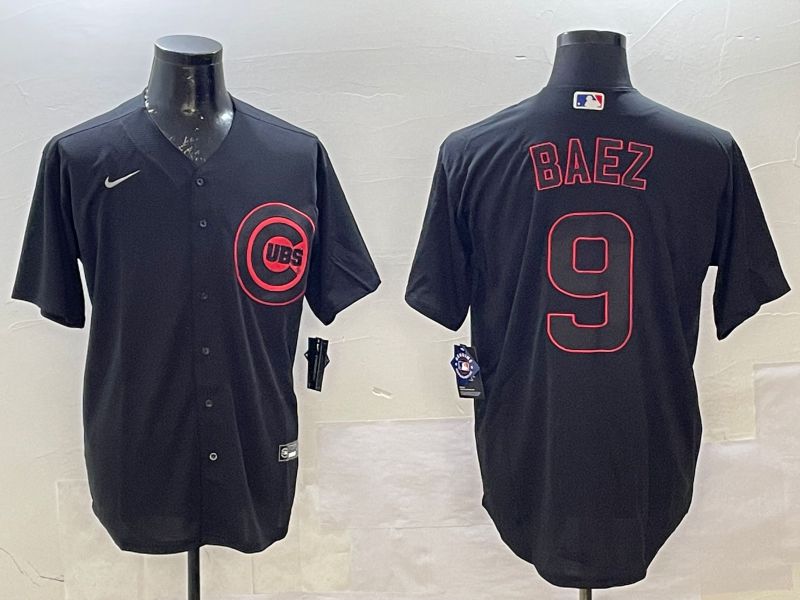 Men Chicago Cubs #9 Baez Black Game 2025 Nike MLB Jersey style 1->chicago cubs->MLB Jersey